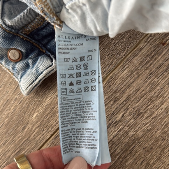 All Saints - Imogen Mid-Rise Slim Jeans SZ 31 - Picture 7 of 7